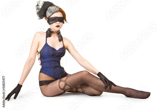 Photo: Girl blindfolded Girl blindfolded