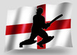Country Flag Sport Icon Silhouette English Cricket Batsman