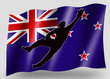 Country Flag Sport Icon Silhouette New Zealand Cricket Catch