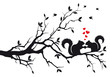 squirrels on tree, vector