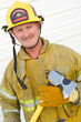 Photo: Firefighter Holding Axe Firefighter Holding Axe