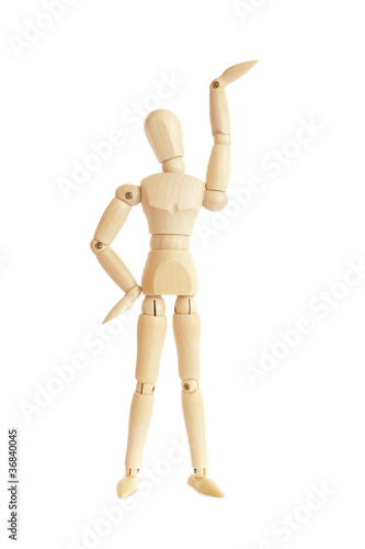 Photo: Wooden figure raising arm / hand Wooden figure raising arm / hand