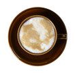 Foto: brown porcelain cup with marbled milk froth brown porcelain cup with marbled milk froth
