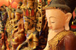 Ancient Buddha statue wood carving