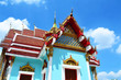 Beautiful blue Buddha Temple on blue sky background
