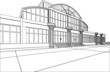 wireframe of office building wireframe of office building