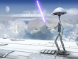 Robot with Lightsaber
