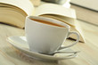 Books cup of coffee on the table Books cup of coffee on the table