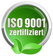 aufkleber iso 9001 zertifiziert grün öko nachhaltig