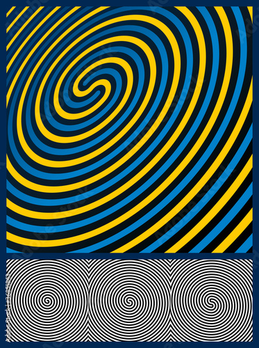 Vector: Optical Illusion Background. Three spiral patterns. Vector Illus Optical Illusion Background. Three spiral patterns. Vector Illus