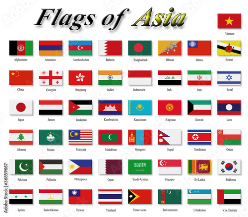 Illustration: Flags of Asia Flags of Asia