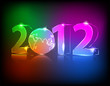 Neon 2012 year with globe vector illustration Neon 2012 year with globe vector illustration