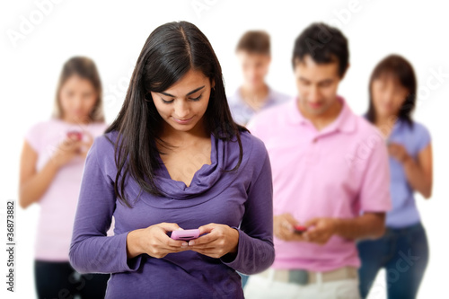 Photo: People on mobile phones People on mobile phones