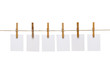 clothes peg and note paper on clothes line rope