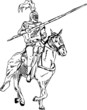 Vektor: knight on horse knight on horse