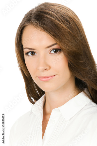 Photo: Serious business woman, isolated Serious business woman, isolated