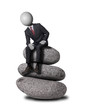Business man dubitatif headman concept