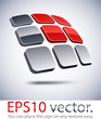 3D modern solar battery logo icon. 3D modern solar battery logo icon.