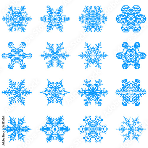 Vektor: schneeflocken, eisblume, schneekristall, schnee, kristall schneeflocken, eisblume, schneekristall, schnee, kristall