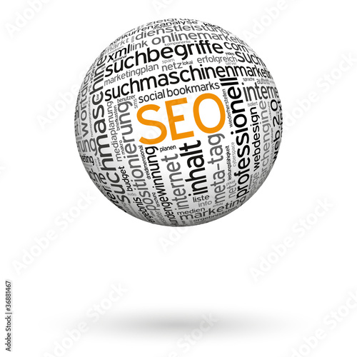Vector: SEO, Suchmaschinenoptimierung, Kugel, Begriffe SEO, Suchmaschinenoptimierung, Kugel, Begriffe