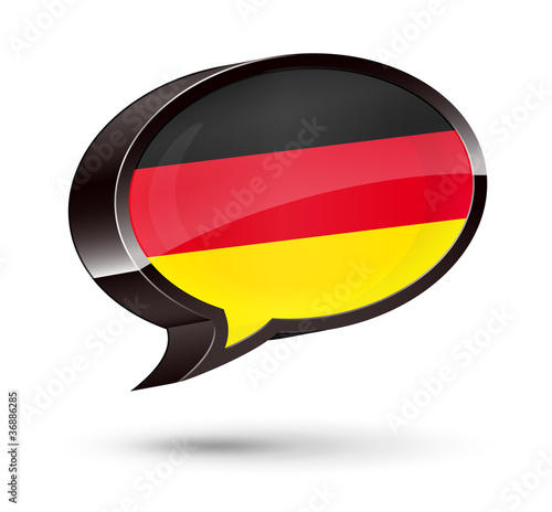 Illustration: "German-Speaking" 3D Speech Bubble "German-Speaking" 3D Speech Bubble