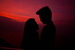 Romantic lover in sunset