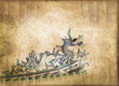 Dragon chinois, style vintage