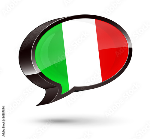Illustration: "Italian-Speaking" 3D Speech Bubble "Italian-Speaking" 3D Speech Bubble