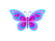 Vektor: terfly with spots in blue and pink colors terfly with spots in blue and pink colors