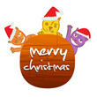 christmas cat with wooden message board