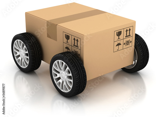 Illustration: delivery, moving, shipping, transport 3d concept delivery, moving, shipping, transport 3d concept