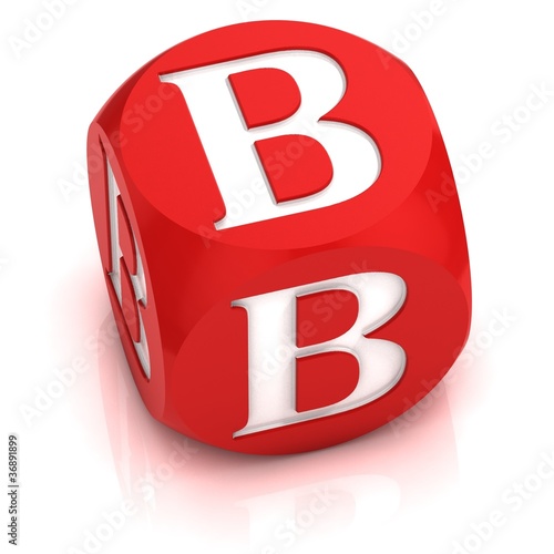 Illustration: dice font letter B dice font letter B
