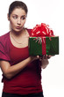 Young woman with a present