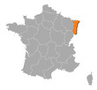 Map of France, Alsace highlighted