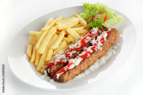 Photo: Frikandel Spezial, Pommes frites Frikandel Spezial, Pommes frites