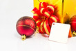 White blank card and decoration
