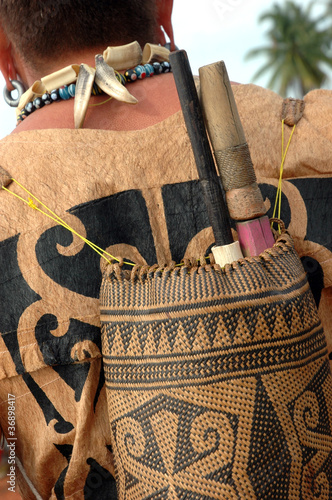Photo: backpacks tribal Borneo Indonesia backpacks tribal Borneo Indonesia