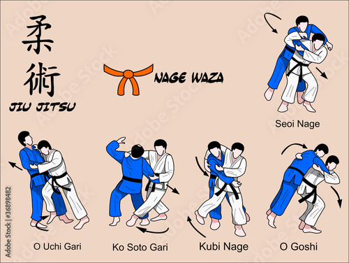Vector: Jiu Jitsu Nage Waza 2 Color Jiu Jitsu Nage Waza 2 Color