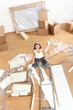 Moving woman in new home