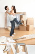 Moving couple happy