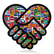 Illustration: world flags giving a message of union world flags giving a message of union