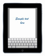 tablet pc with the keyboard on a white background