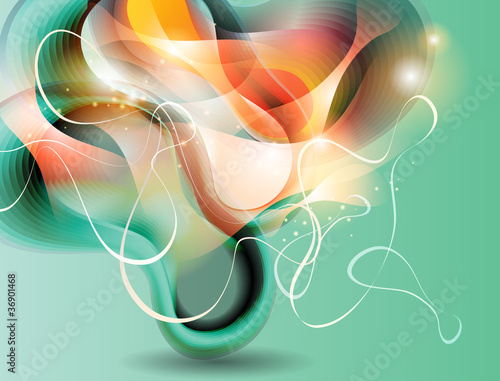 Vector: Abstract turquoise background with transforming forms. Vector Abstract turquoise background with transforming forms. Vector