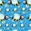Vektor: Seamless pattern with bees Seamless pattern with bees