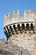 Tower in Rhodes castle - side view, Greece