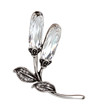 Beautiful silver brooch with precious stones isolated on white