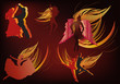 flame dencers illudtration flame dencers illudtration