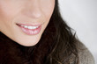 A young woman's mouth and nose, close-up