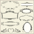 Set vintage retro frames
