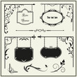 Set vintage signboard and decoration elements